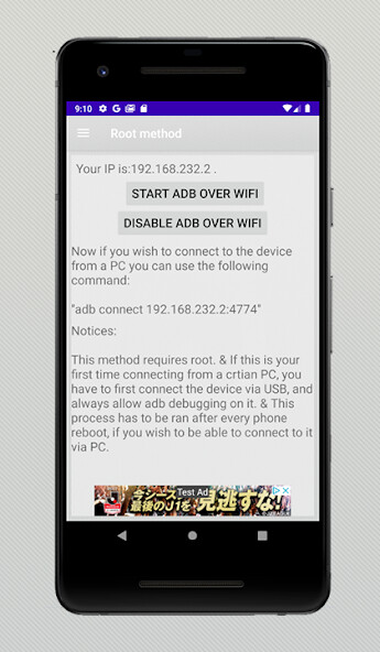 Run android online APK Start ADB Over Wi-Fi [Root] from MyAndroid or emulate Start ADB Over Wi-Fi [Root] using MyAndroid